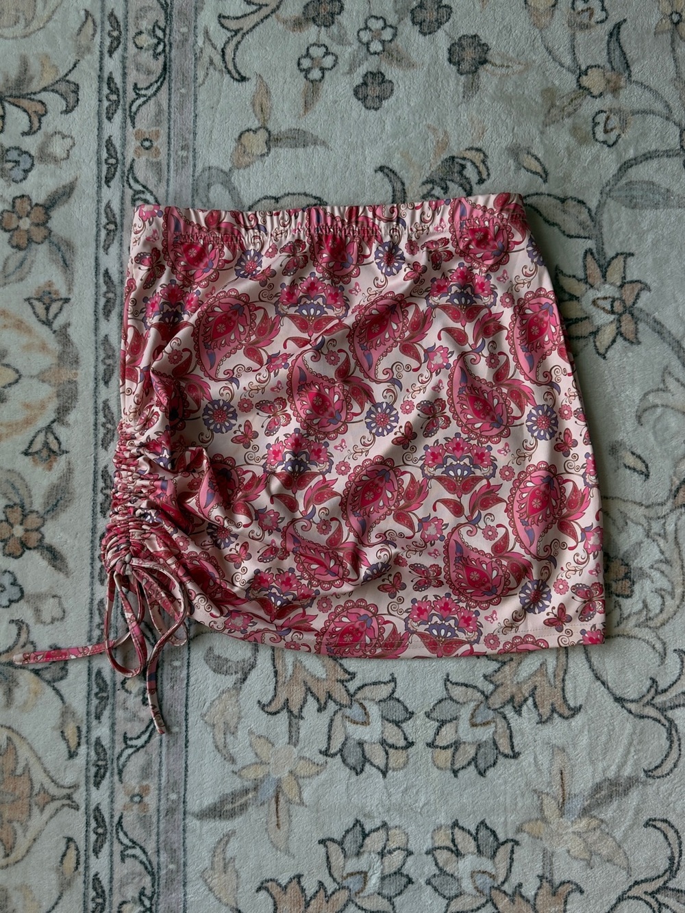 Ruched Paisley Skirt